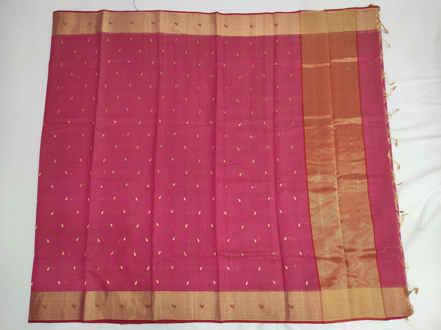 Pink Silk Cotton Wedding chanderi Saree - ArtsyIndia