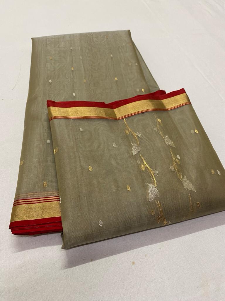 Buy Chanderi Katan Silk Saree V151 - ArtsyIndia