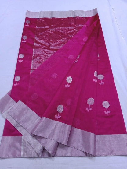Buy Pattu Silk Chanderi Saree S129 - ArtsyIndia