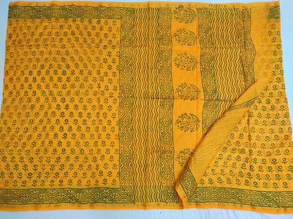 Chanderi Block Print Saree P112 - ArtsyIndia