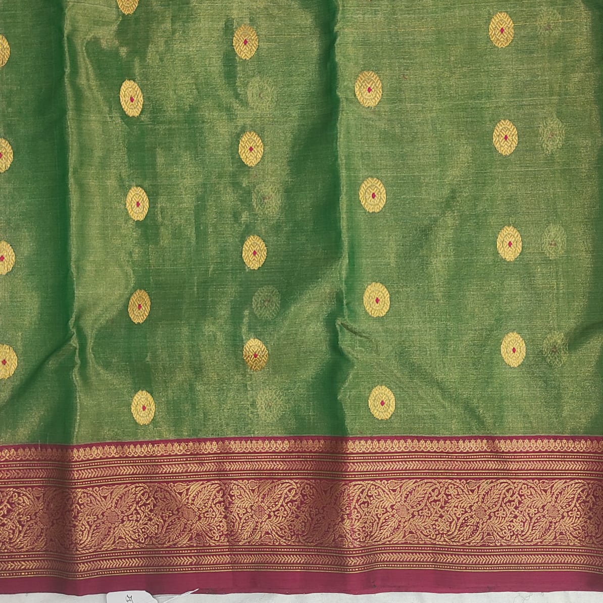 Chanderi Katan Tissue Saree A156 - ArtsyIndia