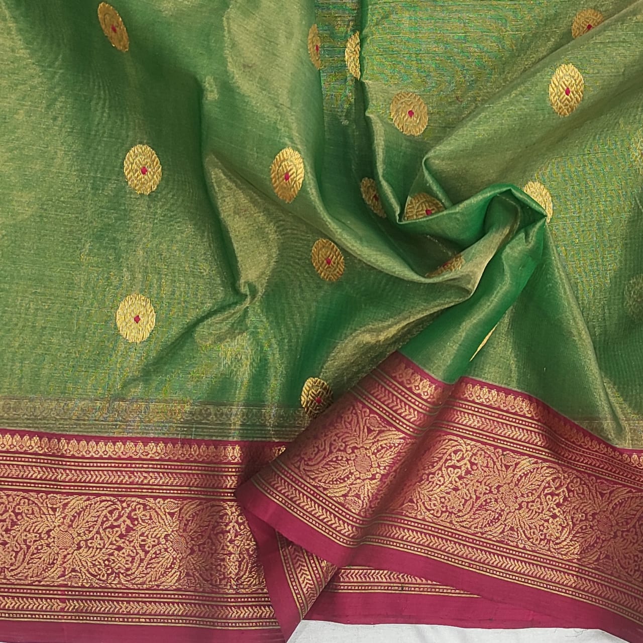 Chanderi Tissue Silk Saree, 6 m (with blouse piece) at Rs 3950 in Chanderi