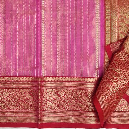 Chanderi Katan Tissue Silk Saree A179 - ArtsyIndia