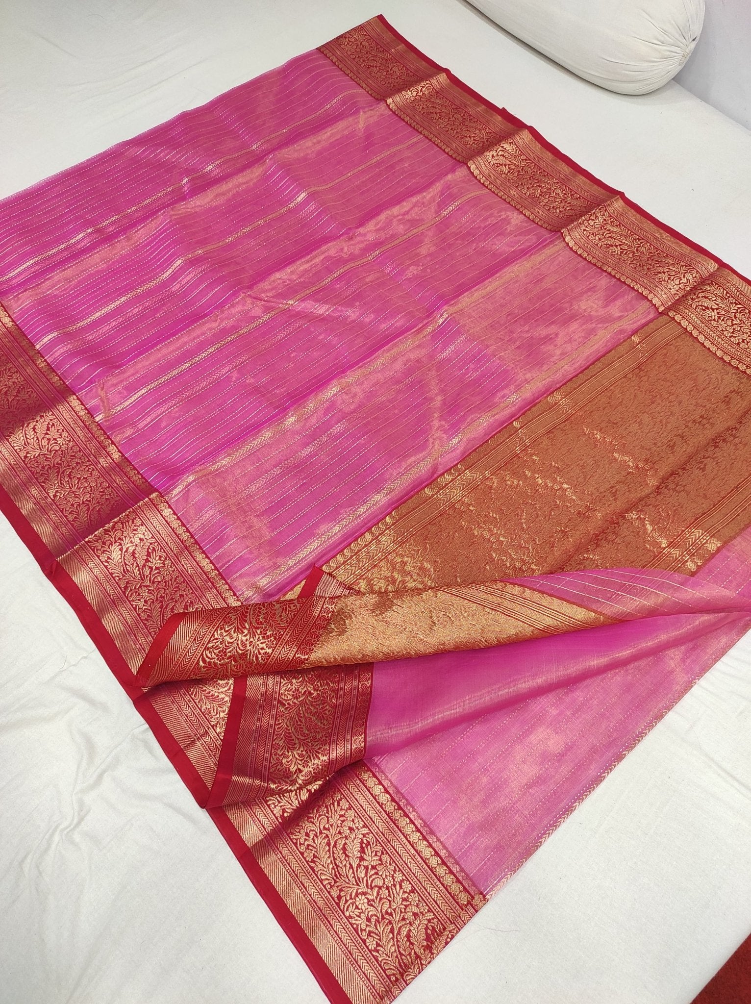 Buy Chanderi Tissue Silk Saree A155 online - ArtsyIndia