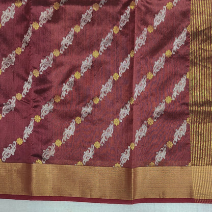 Chanderi Pattu silk Handloom saree A102 - Artsy India