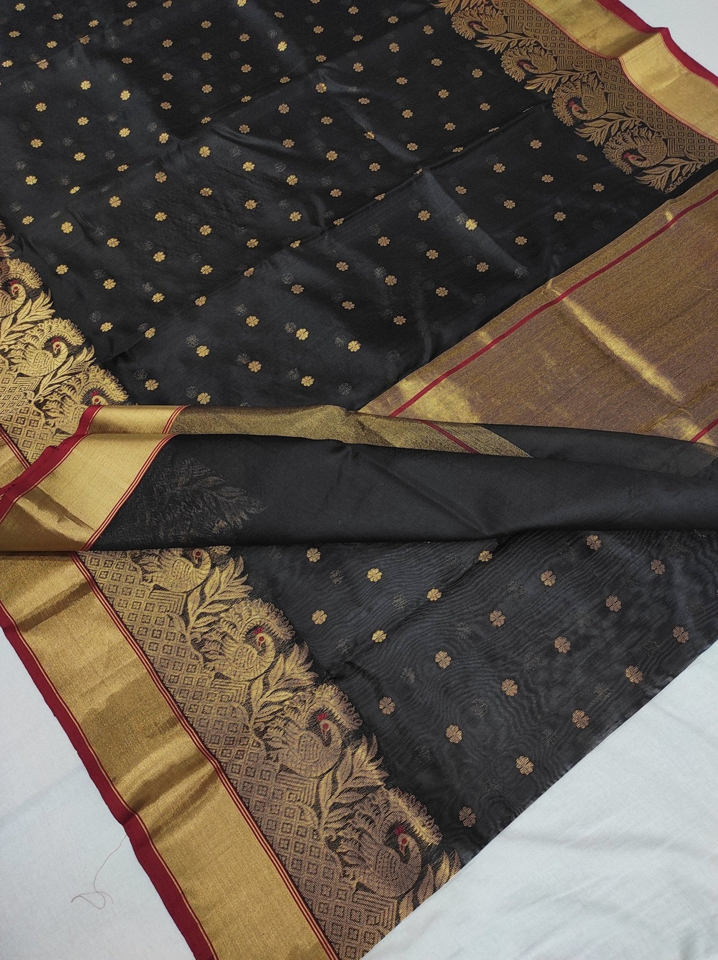 Chanderi Pattu silk Handloom saree A104 - Artsy India
