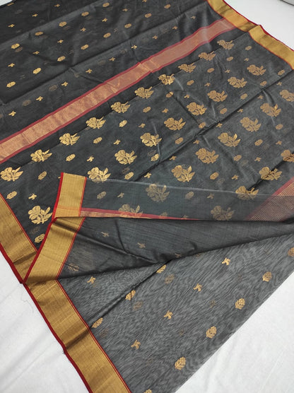 Chanderi Silk Cotton Saree A138 - Artsy India
