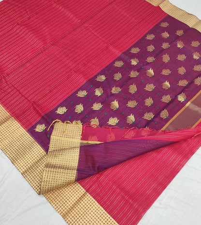 Chanderi Silk Cotton Saree A152 - Artsy India