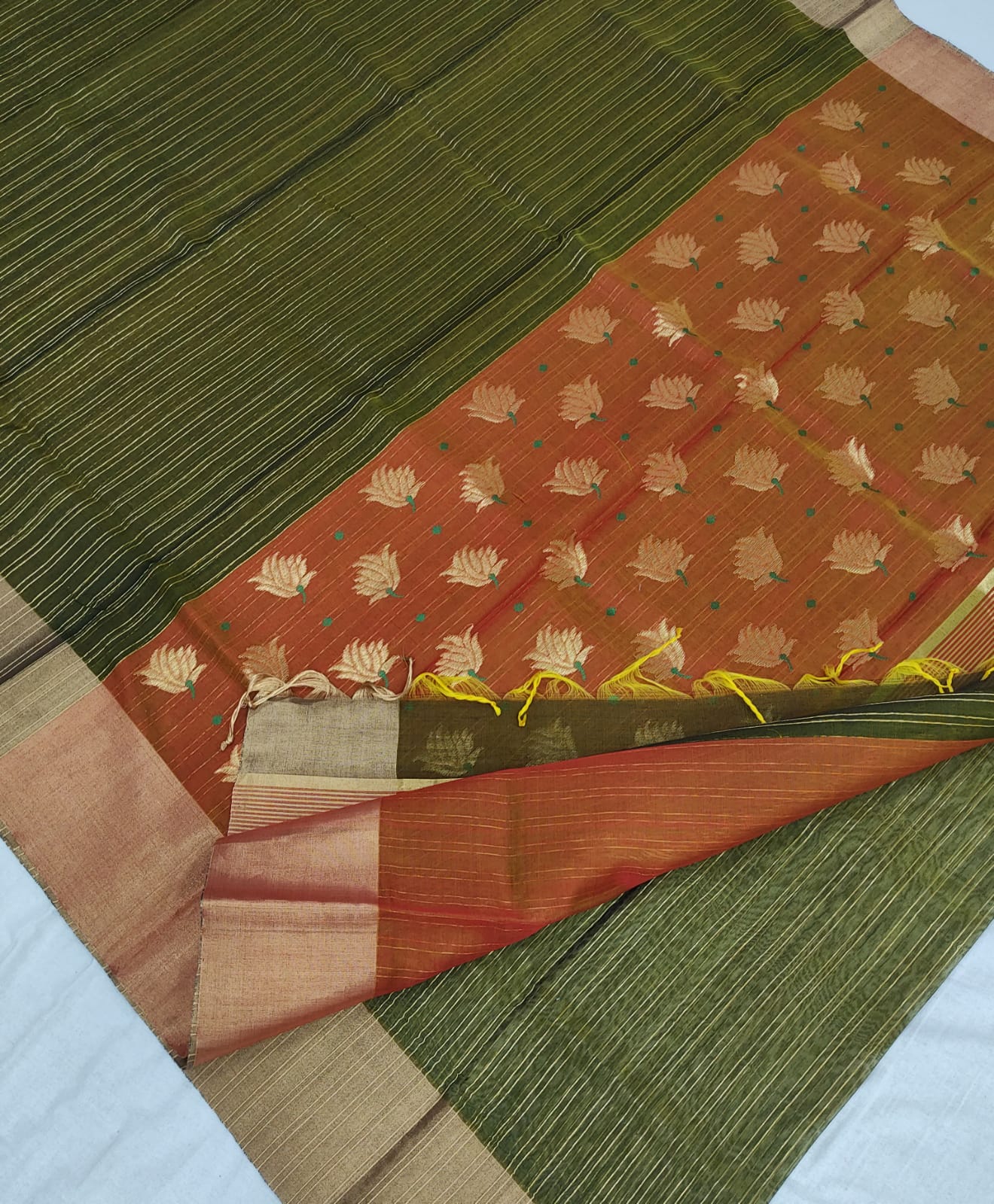 Chanderi Silk Cotton Saree A153 - Artsy India