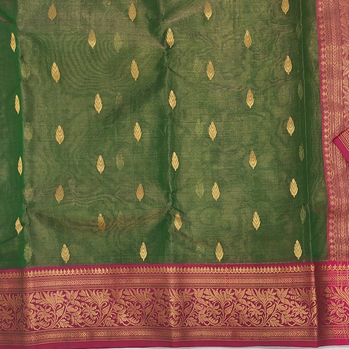 Chanderi Tissue Silk Saree OP02 - ArtsyIndia
