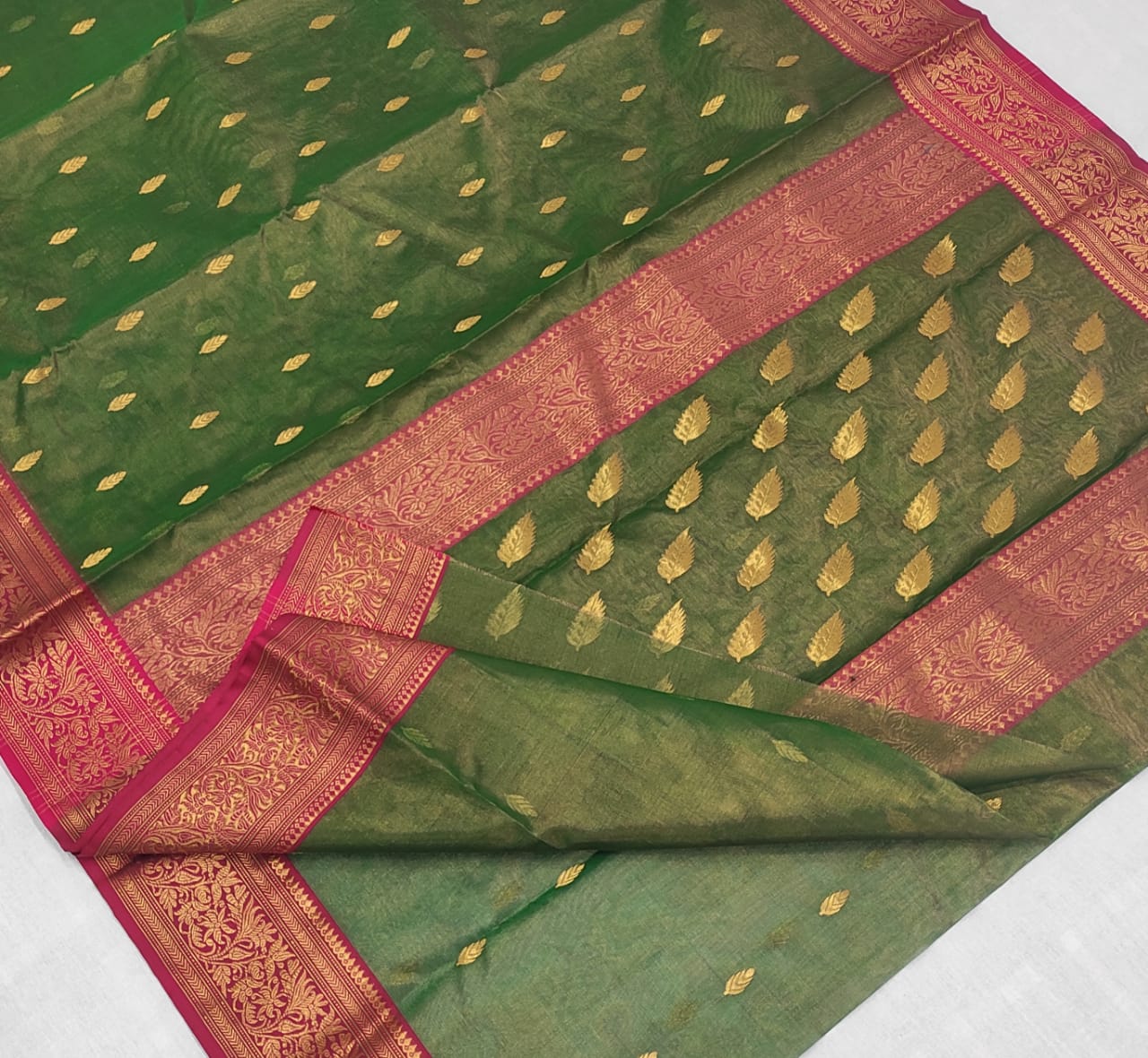 Chanderi Tissue Silk Saree OP02 - ArtsyIndia
