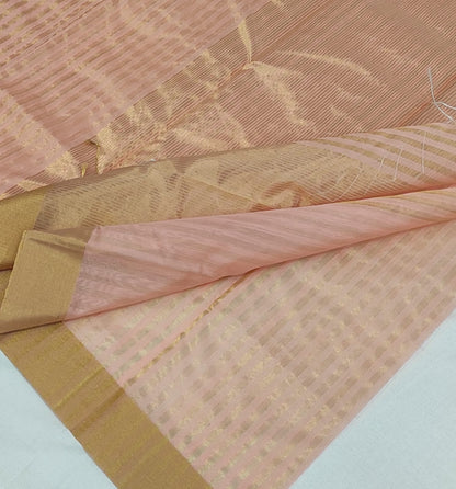 Designer Silk Cotton Strips chanderi Saree A205 - ArtsyIndia
