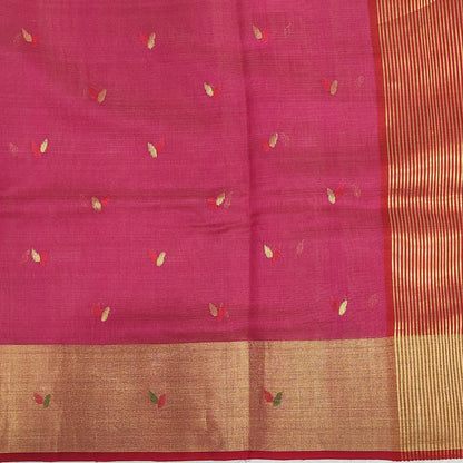 Pink Silk Cotton Wedding chanderi Saree - ArtsyIndia