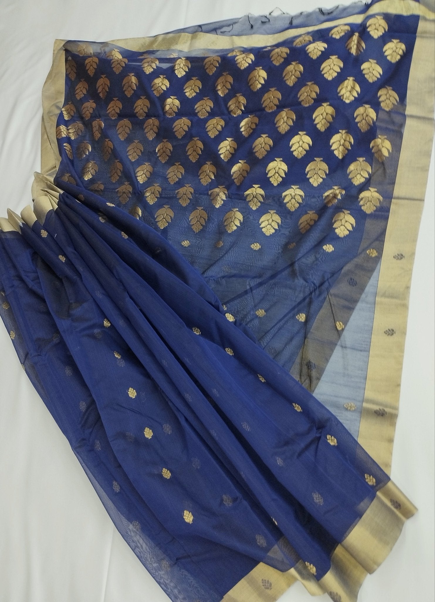 Pure Chanderi Silk Cotton Handloom saree - Artsy India