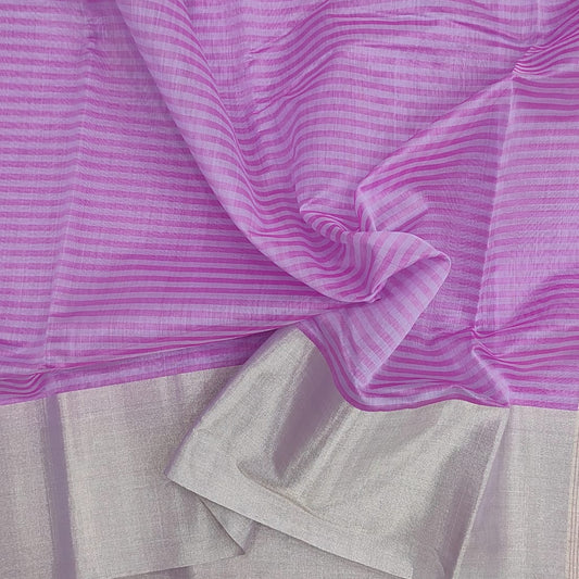 Sico Silk cotton Chanderi Sarees with Stripes A143 - Artsy India