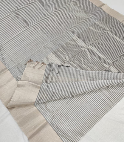 Sico Silk cotton Chanderi Sarees with Stripes A145 - Artsy India