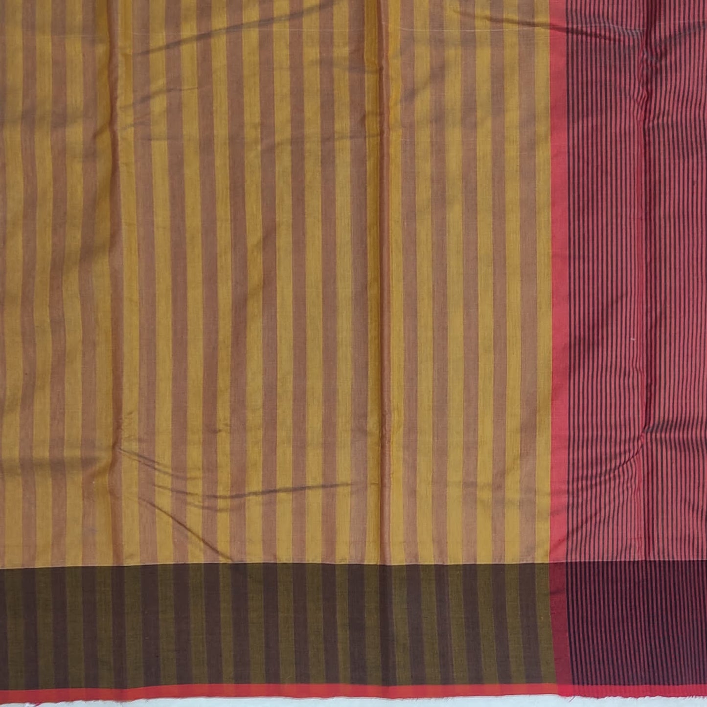 Silk cotton Chanderi Sarees with Stripes A131 - Artsy India