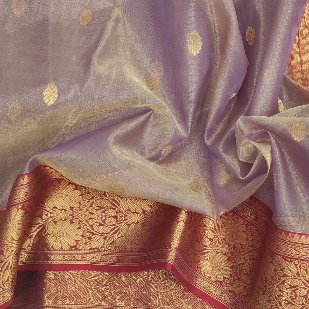 Tissue Silk Chanderi Saree A158 - ArtsyIndia